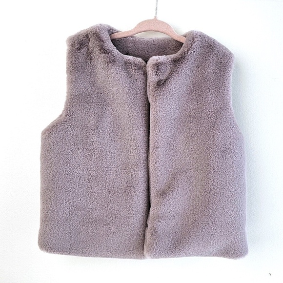 Imoga Cozy EVA Faux FUR VEST For Girls with snap buttons Dove - Picture 3 of 6